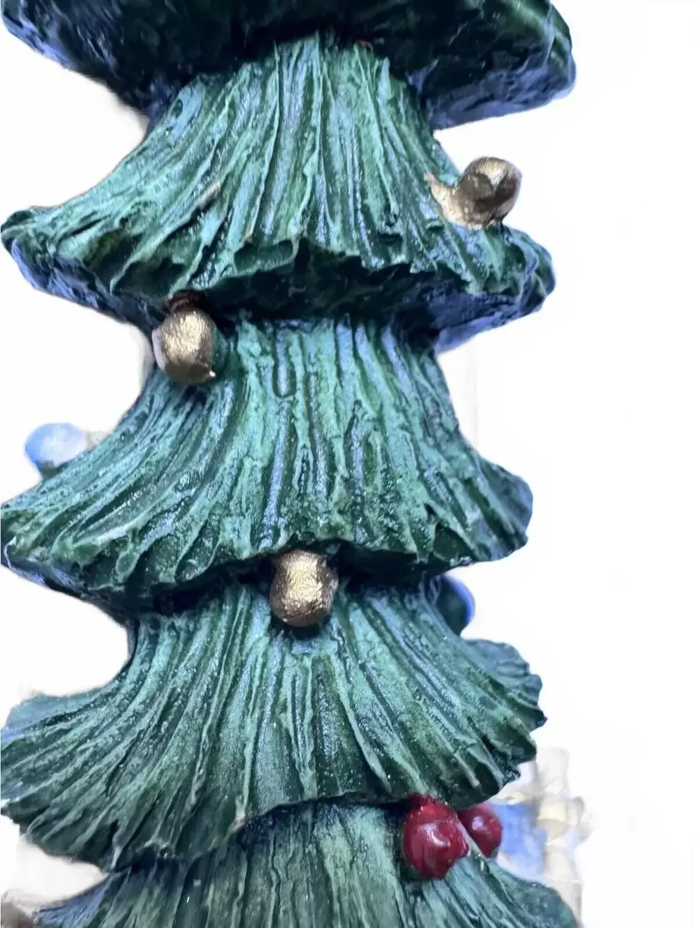 Vintage Painted Gold Pencil Santa Tree, Toys Figurine 14.5